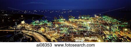 Singapore, aerial view of port View Large Photo Image Stock Image - Singapore, aerial view of port. Fotosearch