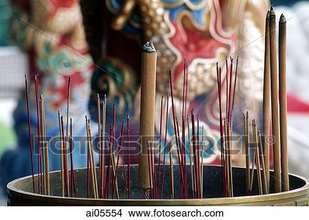 Singapore, Ang Mo Kio, Joss sticks in urn at Bright Hill Temple. View Large Photo Image Picture - Singapore, Ang Mo Kio, Joss sticks in urn at Bright Hill Temple.. Fotosearch