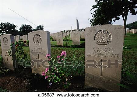 Singapore, Gravestones at Kranji War Memorial. View Large Photo Image Stock Photo - Singapore, Gravestones at Kranji War Memorial.. Fotosearch