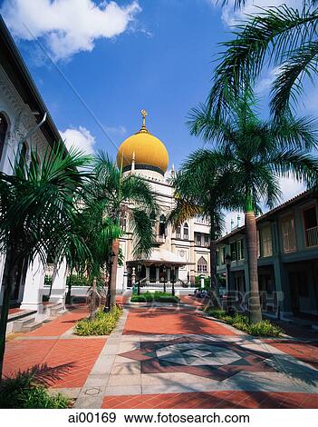 Singapore, Sultan Mosque, most important Muslim building in Singapore View Large Photo Image Stock Photo - Singapore, Sultan Mosque, most important Muslim building in Singapore. Fotosearch