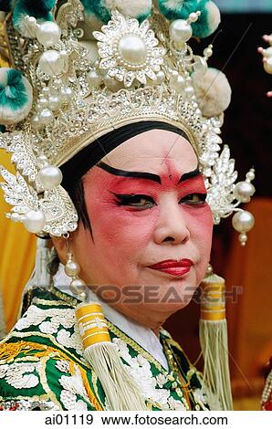 Singapore, Taoist Opera Performer during festival of Nine Emperors View Large Photo Image Stock Photo - Singapore, Taoist Opera Performer during festival of Nine Emperors. Fotosearch