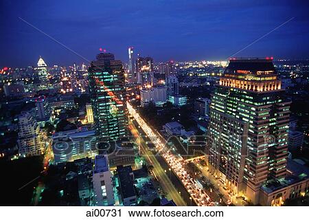 Thailand, Bangkok, Modern Buildings, Sathorn Road View Large Photo Image Stock Image - Thailand, Bangkok, Modern Buildings, Sathorn Road. Fotosearch