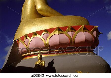 Thailand, Ko Samui, Close-up of golden Buddha. View Large Photo Image Stock Image - Thailand, Ko Samui, Close-up of golden Buddha.. Fotosearch