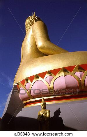 Thailand, Ko Samui, Close-up of golden Buddha. View Large Photo Image Stock Image - Thailand, Ko Samui, Close-up of golden Buddha.. Fotosearch