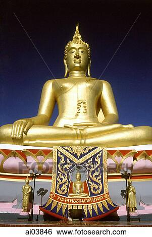Thailand, Ko Samui, Golden Buddha. View Large Photo Image Stock Photograph - Thailand, Ko Samui, Golden Buddha.. Fotosearch
