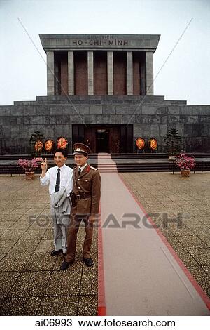 Vietnam, Hanoi, Ho Chi-Minh's mausoleum, man posing with guard View Large Photo Image Stock Image - Vietnam, Hanoi, Ho Chi-Minh's mausoleum, man posing with guard. Fotosearch