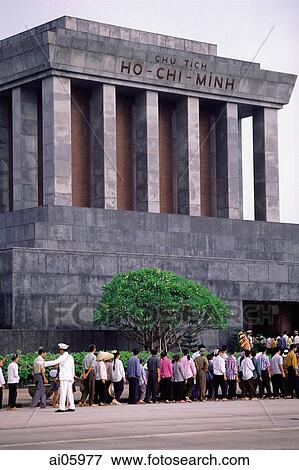 Vietnam, Hanoi, Visitors outside the tomb of Ho Chi Minh View Large Photo Image Stock Photo - Vietnam, Hanoi, Visitors outside the tomb of Ho Chi Minh. Fotosearch