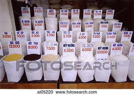 Vietnam, Ho Chi Minh City, rice and other grains for sale. View Large Photo Image Stock Image - Vietnam, Ho Chi Minh City, rice and other grains for sale.. Fotosearch