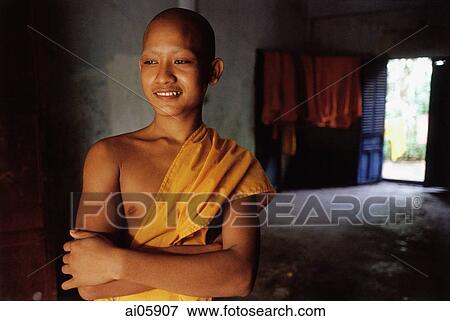Vietnam, Mekong Delta region, Chau Duc, Buddhist monk of Khmer origin. View Large Photo Image Stock Photo - Vietnam, Mekong Delta region, Chau Duc, Buddhist monk of Khmer origin.. Fotosearch
