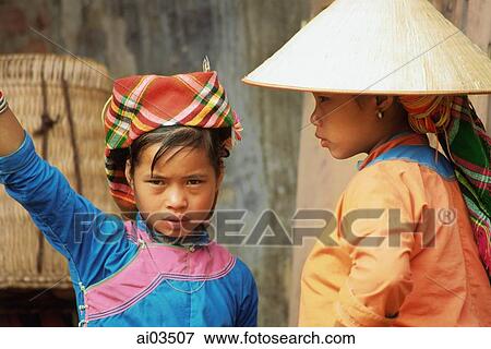 Vietnam, North Bac Ha tribal girls View Large Photo Image Stock Photo - Vietnam, North Bac Ha tribal girls. Fotosearch