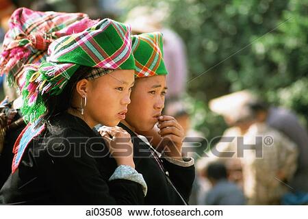 Vietnam, North Bac Ha Tribal girls View Large Photo Image Stock Photo - Vietnam, North Bac Ha Tribal girls. Fotosearch