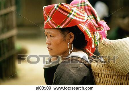 Vietnam, North Bac Ha tribal woman View Large Photo Image Stock Photo - Vietnam, North Bac Ha tribal woman. Fotosearch