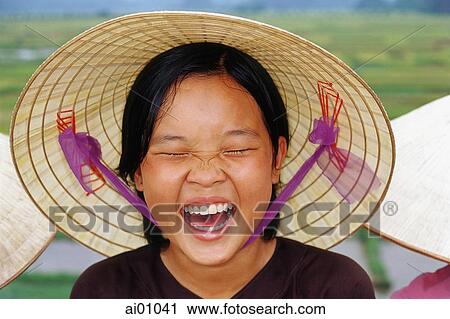 Vietnam, Perfume Pagoda, Hanoi, Young girl wearing hat View Large Photo Image Stock Image - Vietnam, Perfume Pagoda, Hanoi, Young girl wearing hat. Fotosearch