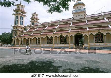 Vietnam, Tay Ninh, Cao Dai Great Temple. View Large Photo Image Stock Photo - Vietnam, Tay Ninh, Cao Dai Great Temple.. Fotosearch
