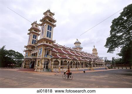 Vietnam, Tay Ninh, Cao Dai Great Temple. View Large Photo Image Stock Photo - Vietnam, Tay Ninh, Cao Dai Great Temple.. Fotosearch