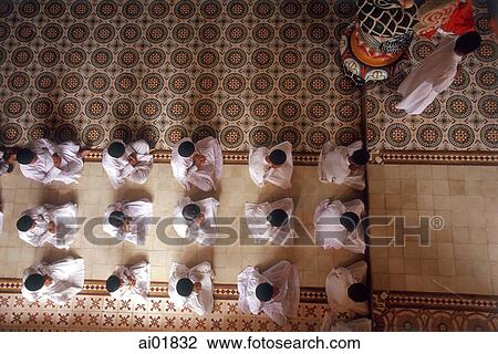 Vietnam, Tay Ninh, Cao Dai worshippers (top view). View Large Photo Image Stock Image - Vietnam, Tay Ninh, Cao Dai worshippers (top view).. Fotosearch