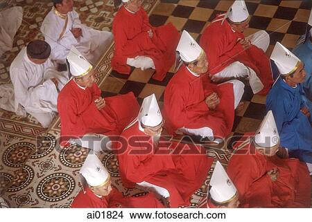 Vietnam, Tay Ninh, priests and worshippers in Cao Dai Great Temple. View Large Photo Image Picture - Vietnam, Tay Ninh, priests and worshippers in Cao Dai Great Temple.. Fotosearch