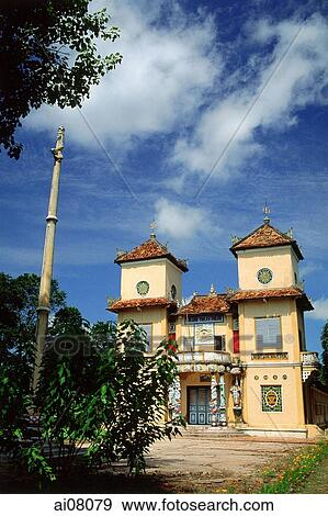 Vietnam, Tay Ninh Province, Cao Dai Temple. View Large Photo Image Stock Photo - Vietnam, Tay Ninh Province, Cao Dai Temple.. Fotosearch