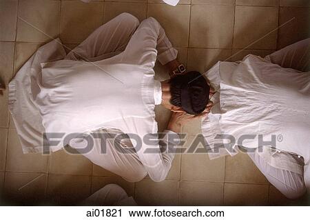 Stock Image - Vietnam, Tay Ninh, worshipper at Cao Dai Great Temple (close-up).. Fotosearch