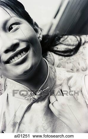 Woman in traditional Chinese dress, close up View Large Photo Image Stock Image - Woman in traditional Chinese dress, close up. Fotosearch