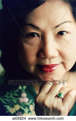 Woman resting chin on hand, portrait View Large Photo Image Picture - Woman resting chin on hand, portrait. Fotosearch