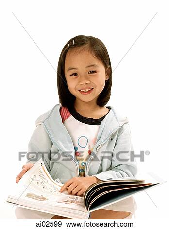 Young girl with book, white background. View Large Photo Image Stock Photo - Young girl with book, white background.. Fotosearch