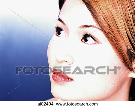 Young woman looking away, portrait View Large Photo Image Picture - Young woman looking away, portrait. Fotosearch