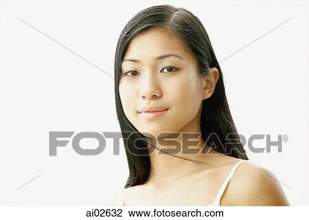 Young woman, white background, portrait View Large Photo Image Stock Image - Young woman, white background, portrait. Fotosearch