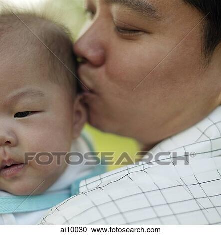 Father kissing baby. View Large Photo Image Stock Image - Father kissing baby.. Fotosearch