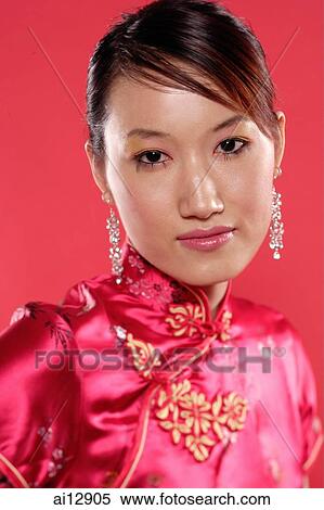 Woman in Cheongsam, head shot View Large Photo Image Stock Photography - Woman in Cheongsam, head shot. Fotosearch