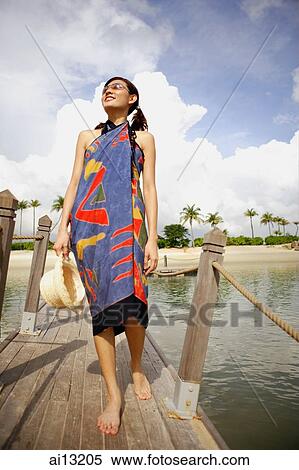 Woman on jetty, looking away View Large Photo Image Stock Photography - Woman on jetty, looking away. Fotosearch