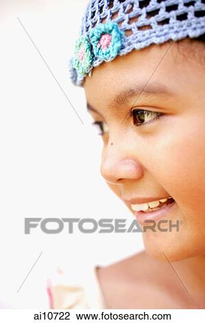 Young girl smiling, profile View Large Photo Image Stock Image - Young girl smiling, profile. Fotosearch