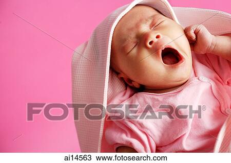 Baby yawning, eyes closed View Large Photo Image Stock Image - Baby yawning, eyes closed. Fotosearch