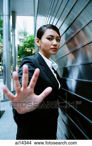 Business Women Hand Outstretched Looking At Camera Picture Ai Fotosearch
