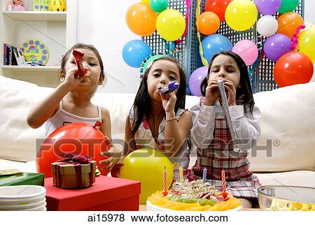 Children at a birthday party View Large Photo Image Stock Photo - Children at a birthday party. Fotosearch