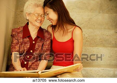 Grandmother with granddaughter, face to face View Large Photo Image Stock Photography - Grandmother with granddaughter, face to face. Fotosearch