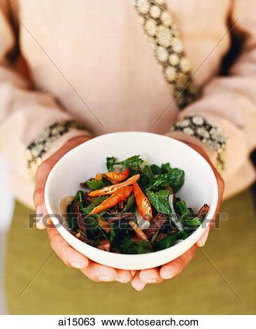 Laotian beef salad held by waitress View Large Photo Image Stock Image - Laotian beef salad held by waitress. Fotosearch