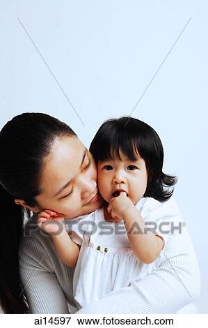 Mother with baby girl, portrait View Large Photo Image Stock Photo - Mother with baby girl, portrait. Fotosearch