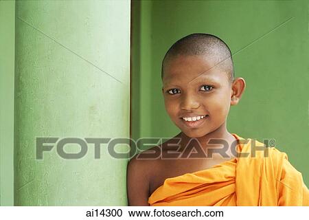 Sri Lanka, Mihintale, portrait of young Buddhist monk View Large Photo Image Stock Image - Sri Lanka, Mihintale, portrait of young Buddhist monk. Fotosearch
