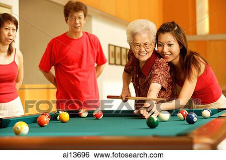 Three generation family, playing billiards View Large Photo Image Stock Photograph - Three generation family, playing billiards. Fotosearch