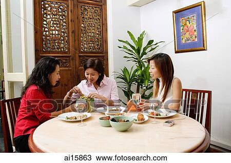 Woman opening gift amongst friends View Large Photo Image Stock Image - Woman opening gift amongst friends. Fotosearch