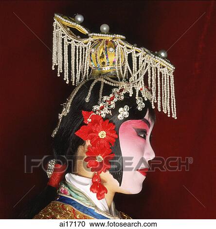 China, Beijing, portrait of Beijing opera performer in traditional dress and make up, side view View Large Photo Image Stock Image - China, Beijing, portrait of Beijing opera performer in traditional dress and make up, side view . Fotosearch