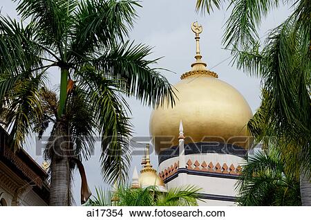 Singapore, dome of Sultan Mosque View Large Photo Image Picture - Singapore, dome of Sultan Mosque . Fotosearch
