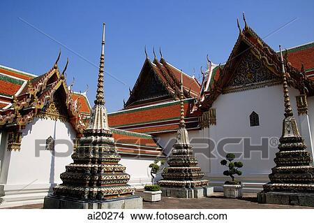 Chedi with Vihara in the background, Wat Pho, Bangkok, Thailand View Large Photo Image Picture - Chedi with Vihara in the background, Wat Pho, Bangkok, Thailand. Fotosearch