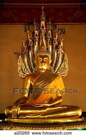 Gold Plated Buddha, Wat Pho, Bangkok, Thailand View Large Photo Image Stock Photo - Gold Plated Buddha, Wat Pho, Bangkok, Thailand. Fotosearch