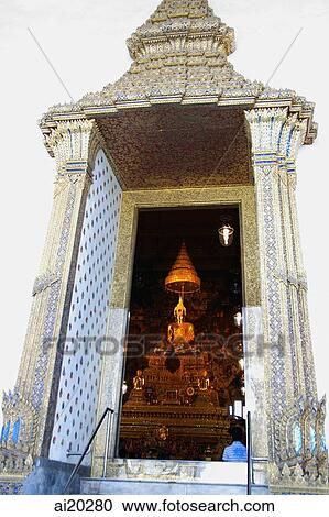 Golden Buddha Statue, Wat Pho, Bangkok, Thailand View Large Photo Image Stock Image - Golden Buddha Statue, Wat Pho, Bangkok, Thailand. Fotosearch