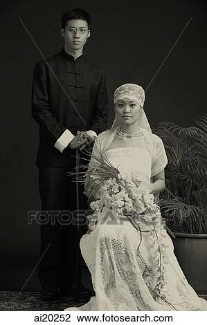 Old fashioned studio portrait of bride and groom View Large Photo Image Stock Image - Old fashioned studio portrait of bride and groom. Fotosearch