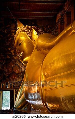 Stock Photography - Reclining Buddha from Wat Pho, Bangkok, Thailand. Fotosearch