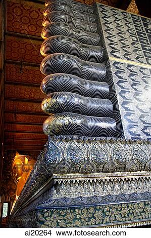 Reclining Buddha from Wat Pho, view of sole of foot, Bangkok, Thailand View Large Photo Image Picture - Reclining Buddha from Wat Pho, view of sole of foot, Bangkok, Thailand. Fotosearch