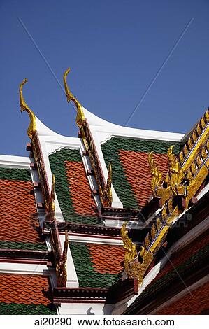 Roof details at Temple of the Emerald Buddha, Wat Phra Kaeo, Bangkok, Thailand View Large Photo Image Stock Image - Roof details at Temple of the Emerald Buddha, Wat Phra Kaeo, Bangkok, Thailand. Fotosearch